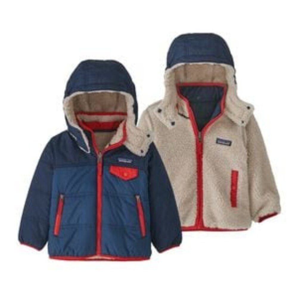 Patagonia 6-12M Jacket - Baby Reversible Tribbles Hoody Stone Blue